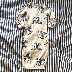Cutest Carters Newborn Panda Gown blue & off-white 100% Cotton Unisex